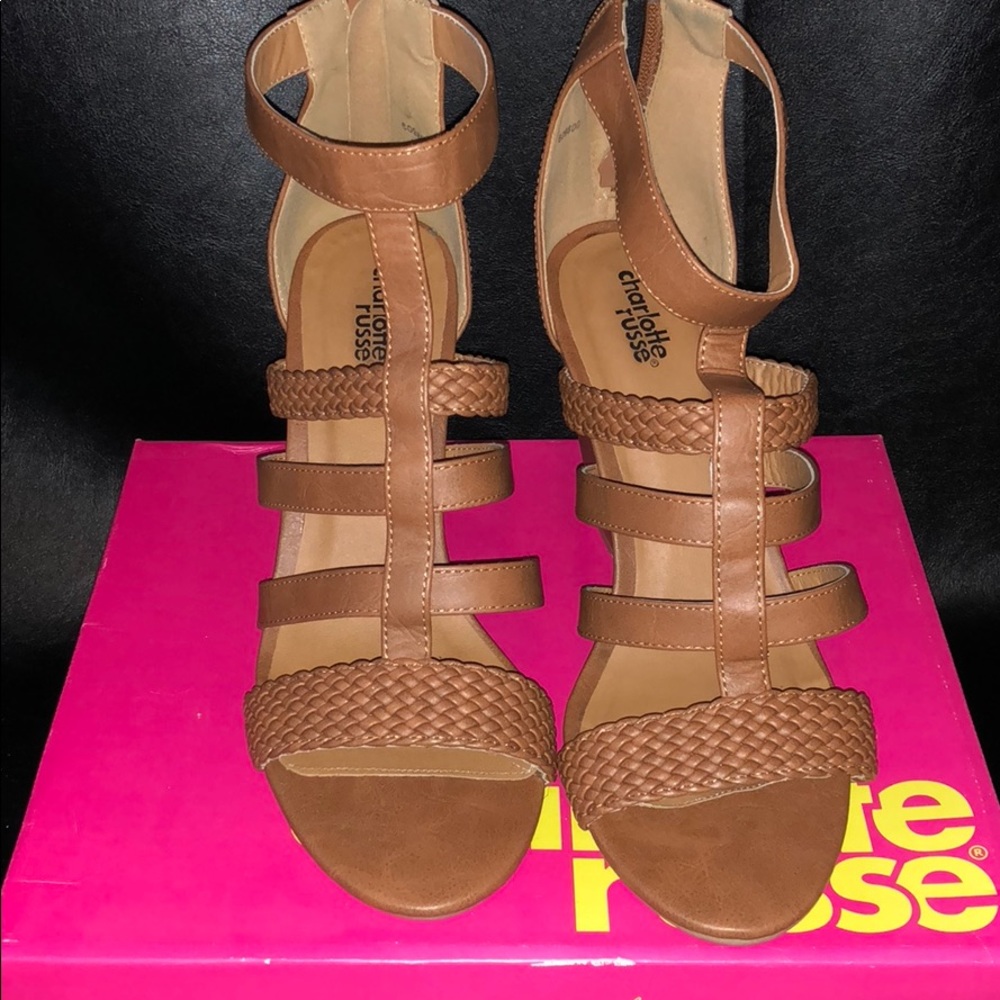 Charlotte Russe Wedges size 9 Cognac color sandal